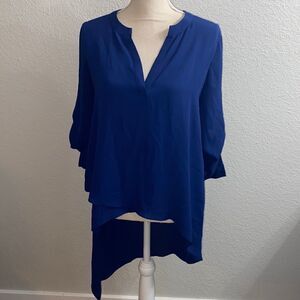 BCBG MaxAzria asymmetrical chiffon blouse